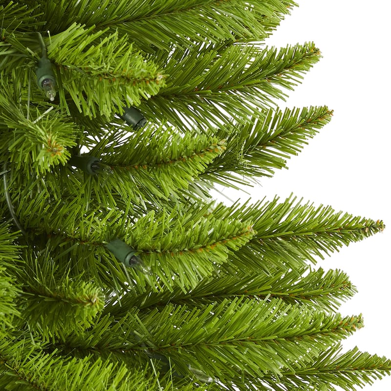 3ft. Pine Artificial Christmas Tree with 50 Warm White Lights and 143 Branches - Compact Holiday X-Mas Accent Tree
