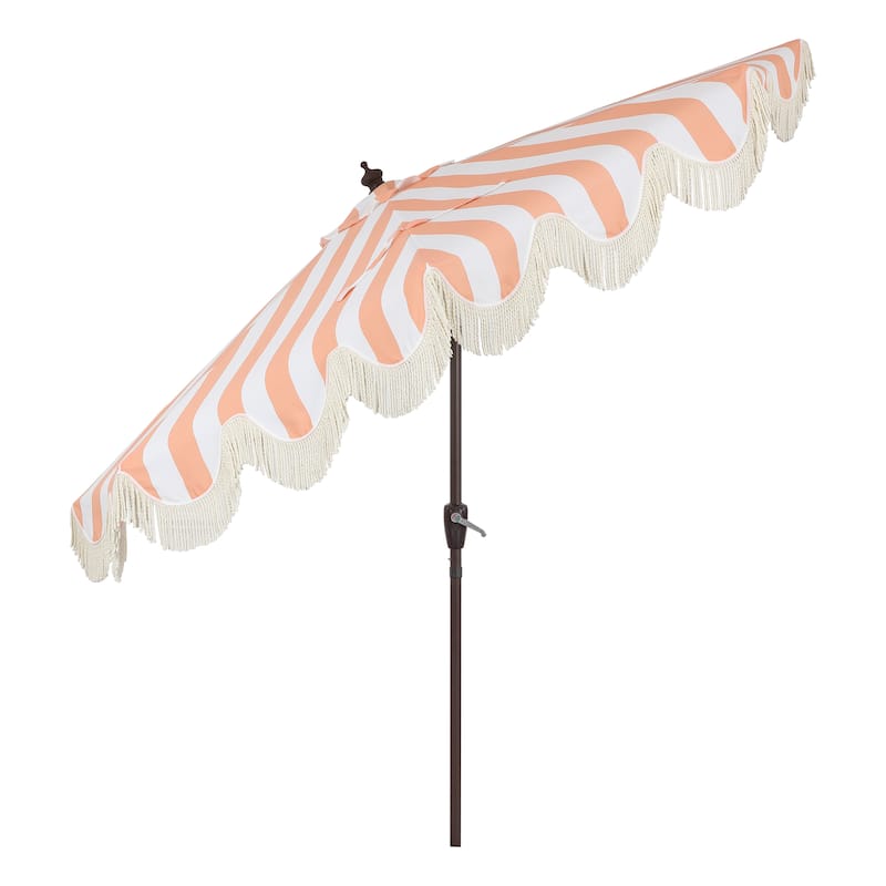9ft Half Market Umbrella, Scalloped, Crank, Tilt, UV, by JONATHAN Y
