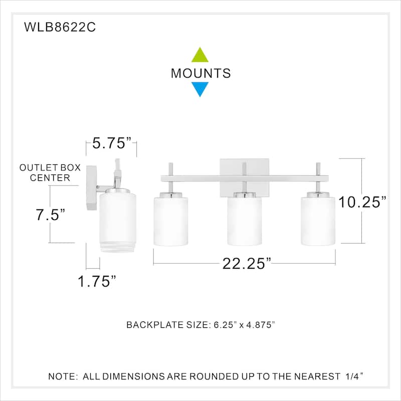 Wilburn 3-Light Integrated LED Polished Chrome Vanity Light