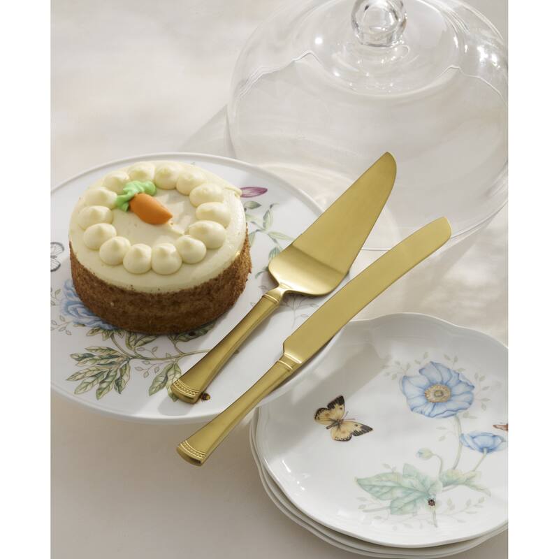 Lenox Portola Satin Gold Flatware Serving Set, Hostess Set, Dessert Set