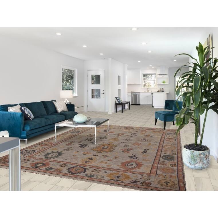 Oushak Indian Area Rug Handmade Oriental Wool Carpet - 7'10" x 10'2"