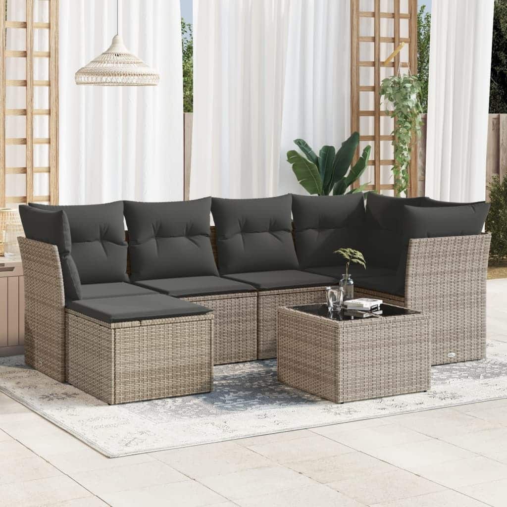 vidaXL Garden Sofa Set Grey, Dark Grey - 21.7 x 21.7 x 14.6