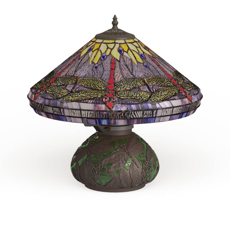 The Curated Nomad Pablo Tiffany-style Dragonfly Table Lamp - N/A