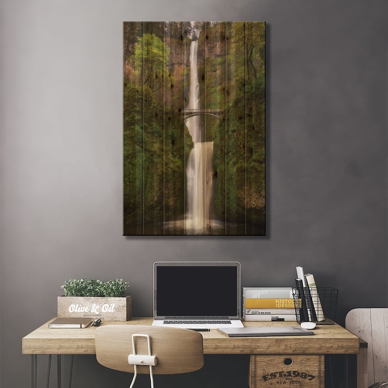 Eternal Falls Print On Wood by Dautlich - Multi-Color