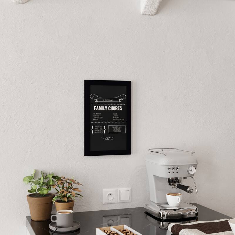 Set of 10 Wall Mounted Magnetic Chalkboards - Rustic Black