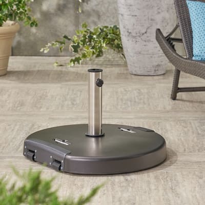 Roomfitters Round 132 lbs Umbrella Base, Heavy-Duty Outdoor Patio Stand, Black