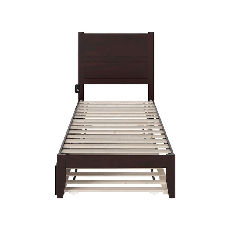 NoHo Twin XL Platform Bed with Twin XL Trundle in Espresso