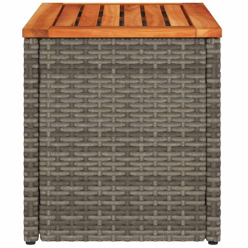 vidaXL Patio Side Tables Side Coffe Tea Table 2 Pcs Poly Rattan Solid Wood - 13.4 x 21.7 x 14.6 in