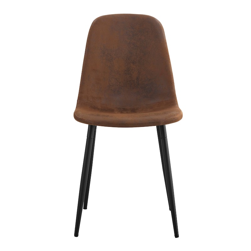 Lounge Chair Side Chair Office Chair Set of 6 Armless Chair Kitchen Chair Reception Chair with Metal Legs - Brown Black