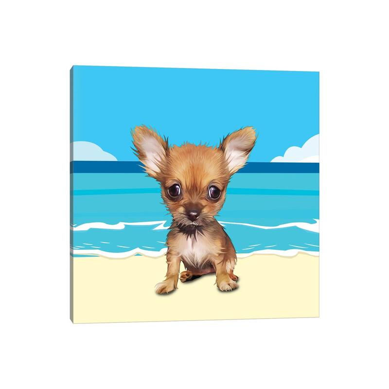 iCanvas "Beach Chihuahua" by Kim Curinga Canvas Print