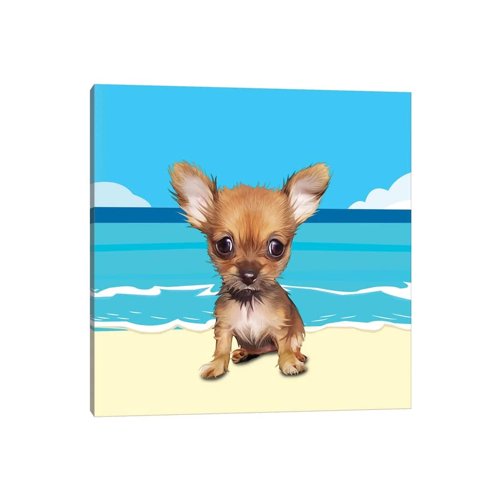 iCanvas "Beach Chihuahua" by Kim Curinga Canvas Print