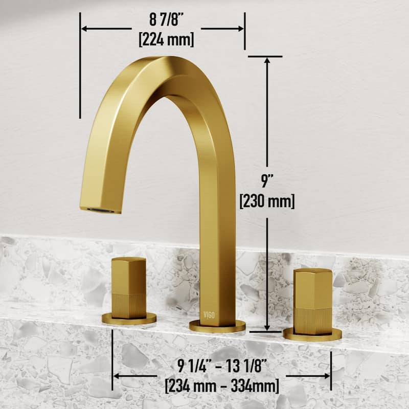 VIGO Hart 9" H 2-Handle Widespread Bathroom Faucet