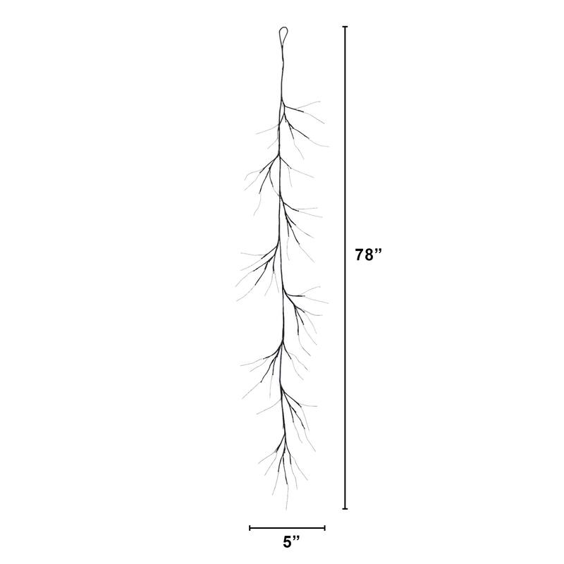 Pre-Lit Twig Artificial Halloween Garland - 6.5' x 5" - Purple LED Lights