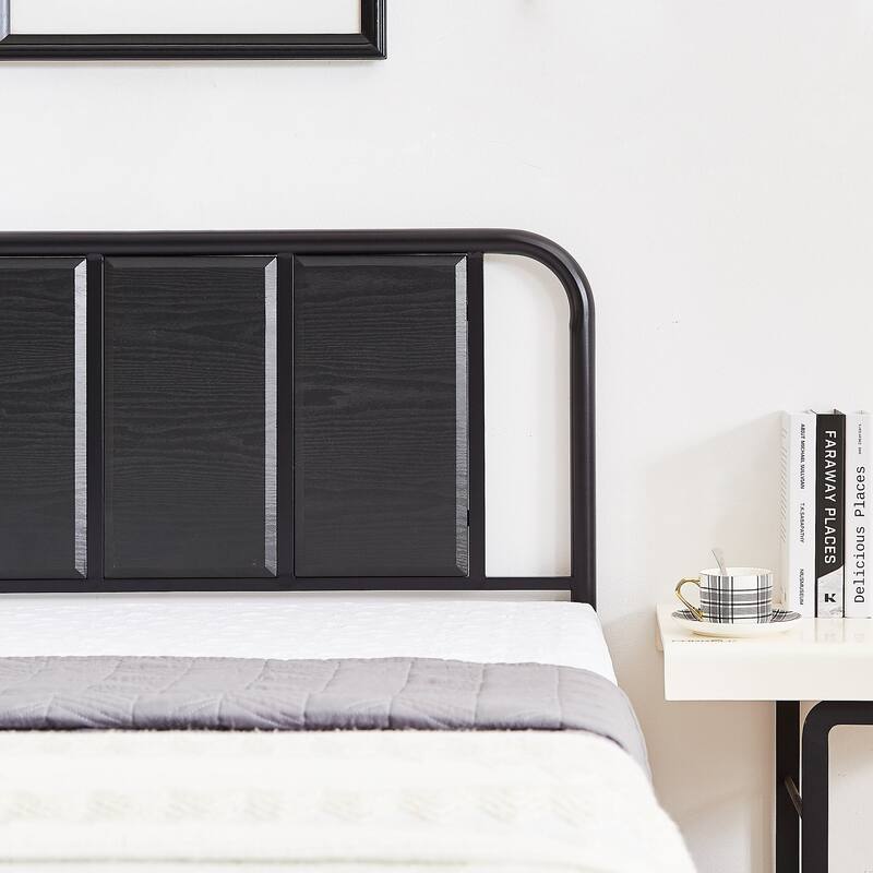VECELO Platform Bed Frame with Wood Headboard,Twin/Full/Queen Size Bed