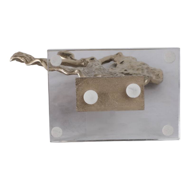 Metal Sculpture Dancer Figurine Modern Stylish Home Decor - 18" Gold - 10.5" x 5" x 17.75"