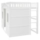 preview thumbnail 97 of 112, Solid Wood House Loft Bed with Window Design and Ladder, Twin/Full Size Playhouse Bed Loft Bed Frame with Guardrail for Kids
