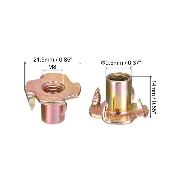 TNuts Tee Nut Carbon Steel Threaded Inserts for Wood Bed Bath