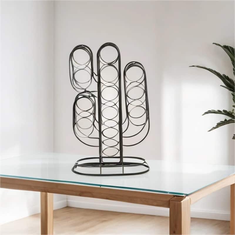 Metal Art Wine Rack with 13 Bottles Slots
