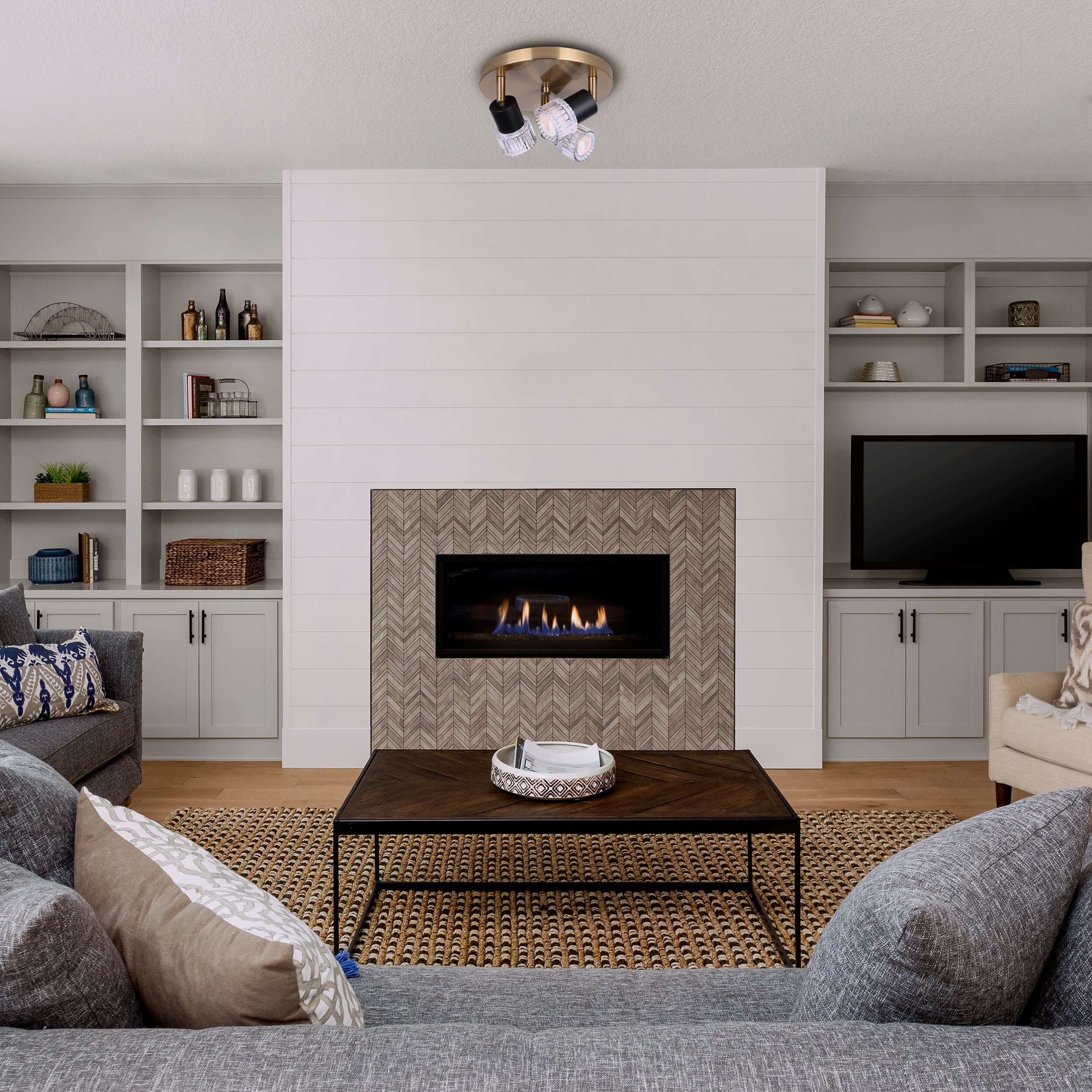 Fireplace track lighting discount