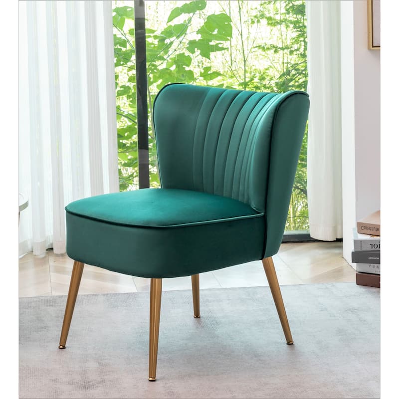 Sauter 23.2" Wide Mid-Century Modern Microfiber Accent Chair with Metal Leg