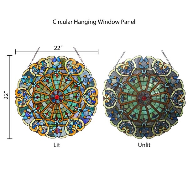 Stained Glass Webbed Heart 22" Window Panel
