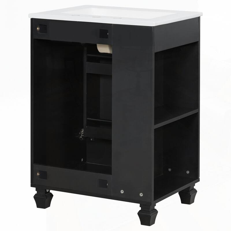 24" Bathroom Vanity with Sink, Bathroom Cabinet with Door Shelf