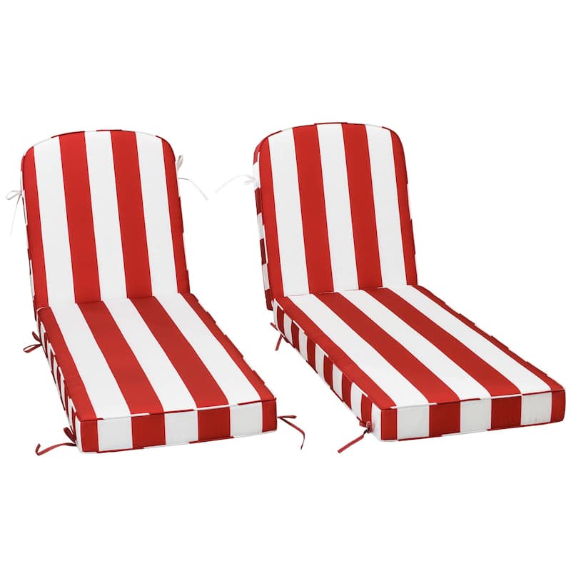 KINWELL Set of 2 Extra Thick Outdoor Chaise Lounge Cushions (5-inch Thick)
