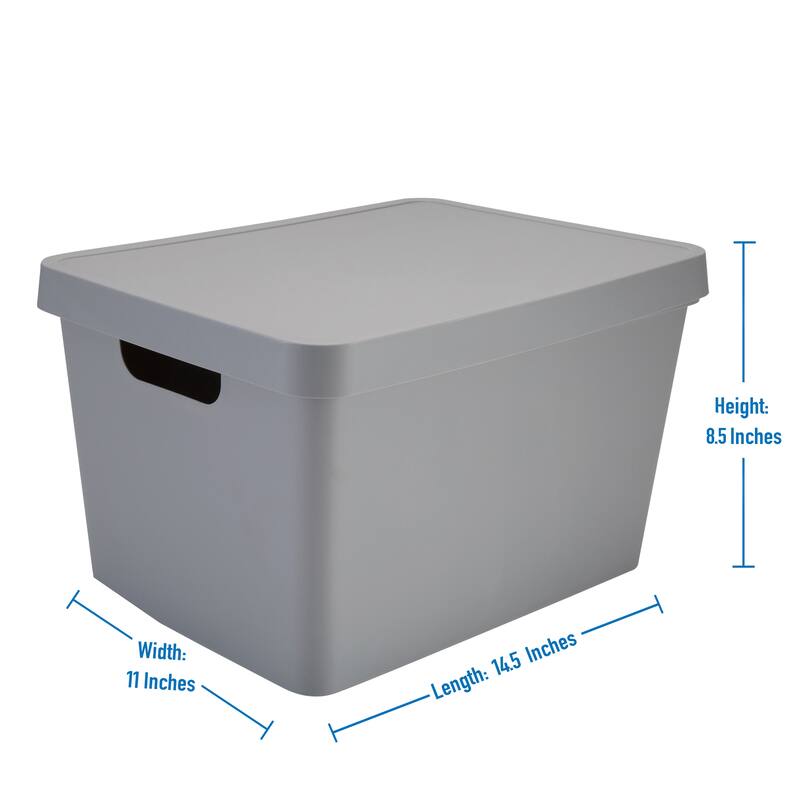 Simplify Large Vinto Storage Box with Lid in Charcoal