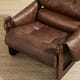 Art Leon Genuine Leather Accent Chair with Ash Wood Legs