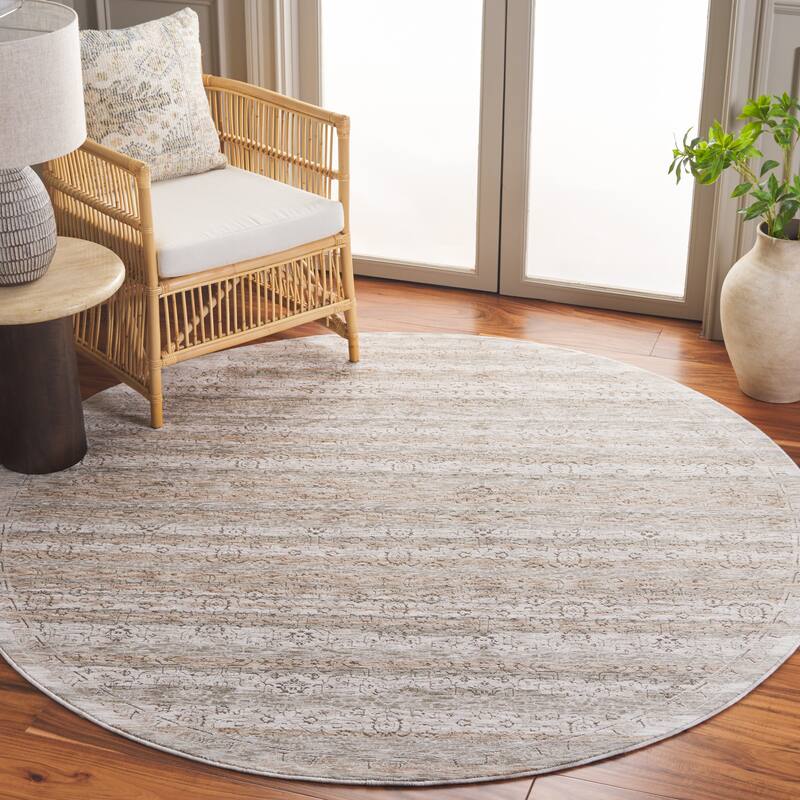 SAFAVIEH Mason Ortansa Vintage Rug - 6'3" Round - Beige/Grey Ivory