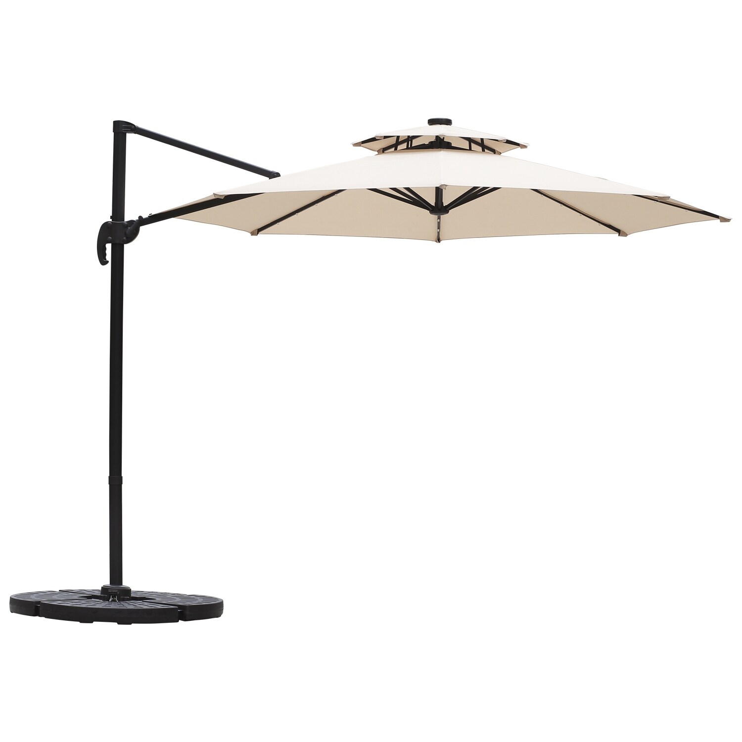 Shop Black Friday Deals On Ainfox 11ft 2 Tier Offset Hanging Patio Solar Powered Umbrella Base Not Included Overstock 31705137