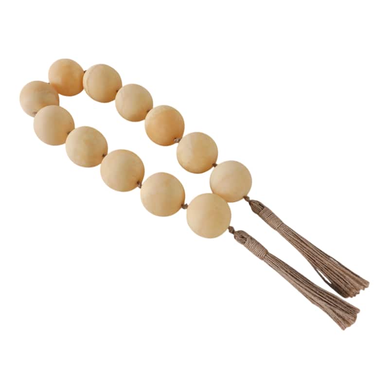 Resin Modern Decorative Beads with Jute Detailing and Textured Accents