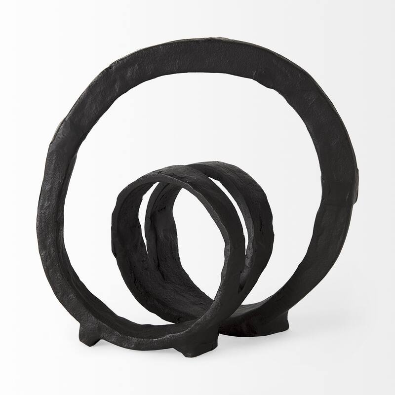 Black Metal Ribbon Loop Sculpture - 5" W x 8" D x 8" H
