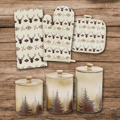 HiEnd Accents Aztec Multi Deer Print and Clearwater Pines 12 PC Set