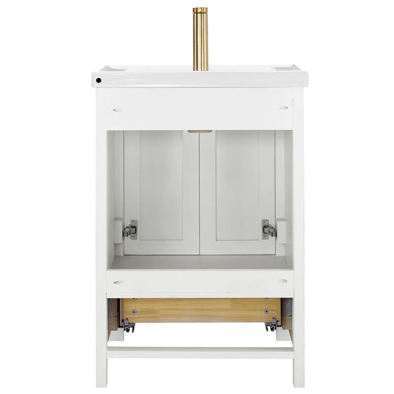 Gela Single Sink Bath Vanity with Drop-In Ceramic Basin without Mirror