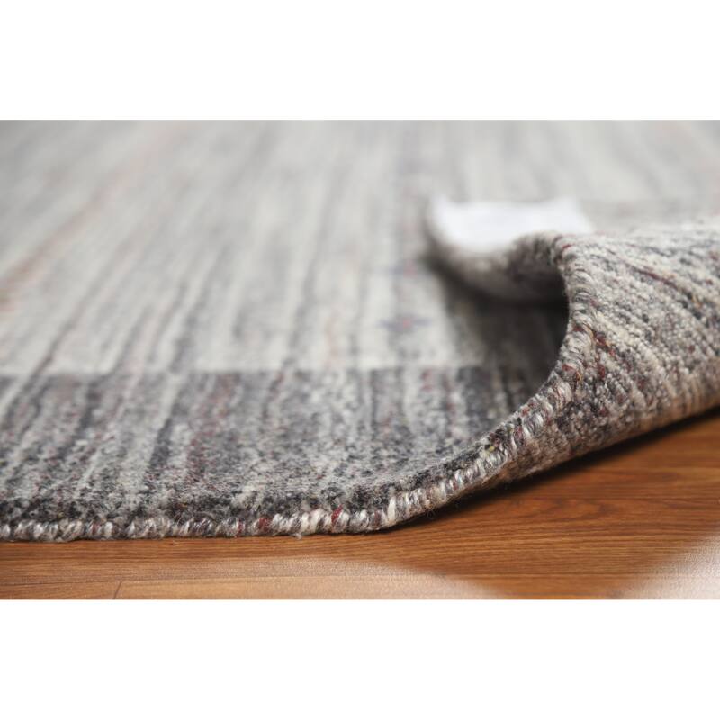 Hand Knotted Oriental 100% Wool Carpet Tribal Tribal Greys & Charcoal Gabbeh Area Rug - 7' 7'' X 5' 6''
