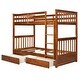 preview thumbnail 6 of 7, Twin-over-Twin Bunk Bed with Ladders, Two Storage Drawers & Guardrail