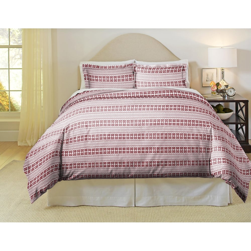 Pointehaven 180 GSM Cotton Flannel Cotton Flannel Oversized Duvet Set