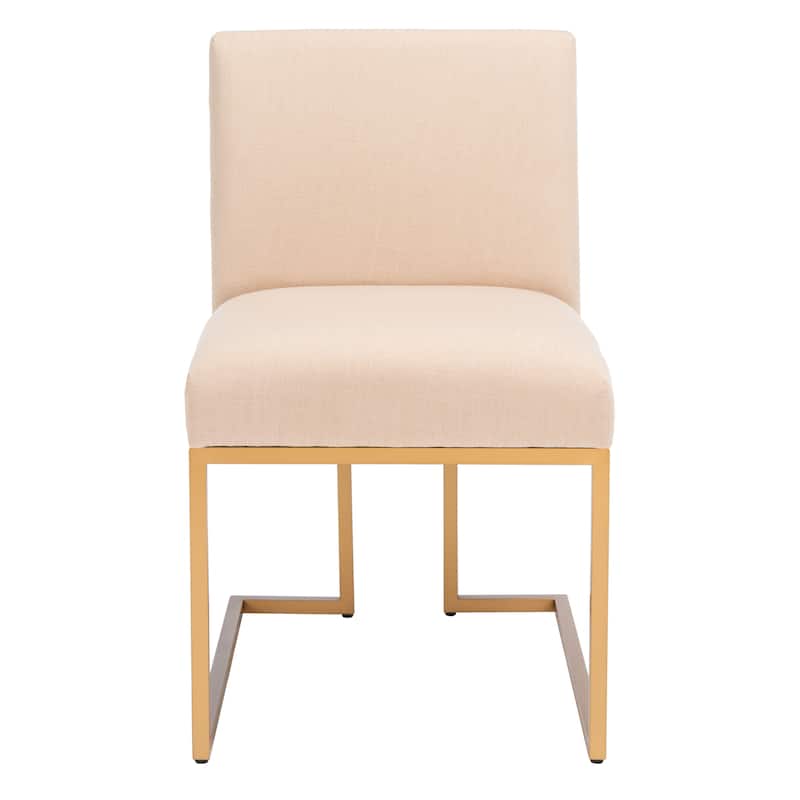 SAFAVIEH Aristeia Glam Beige/Gold Side Chair (Set of 2) - 19.5" W x 23.4" L x 32.5" H - 20Wx23Dx33H