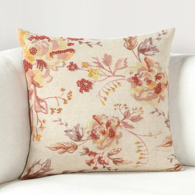 Villa by Classic Home Amra 20" Belgian Linen Throw Pillow