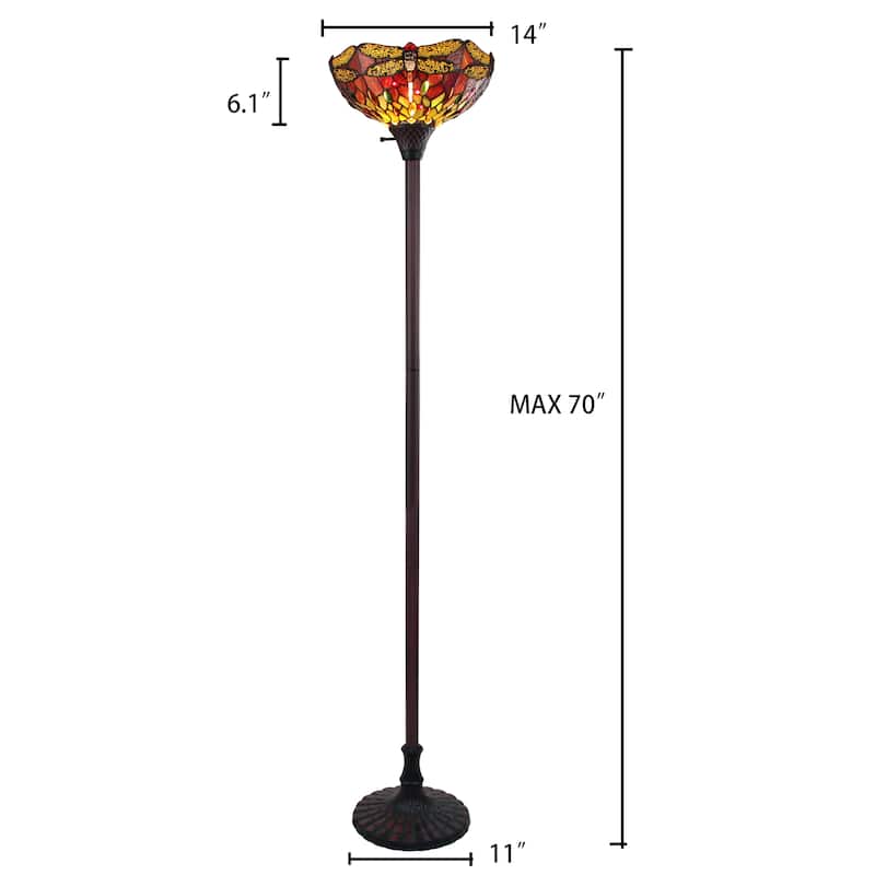 Tiffany-Style Dragonfly Design 1-light Dark Bronze Floor Lamp