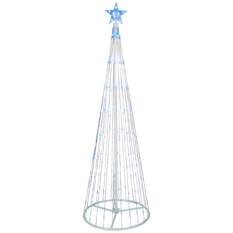 6' Blue LED Lighted Show Cone Christmas Tree Outdoor Decoration
