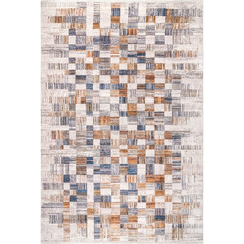 Nuloom Mindy Faded Contemporary Tiles Fringe Area Rug