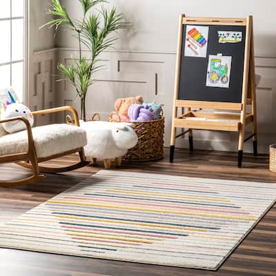 Nuloom Jaelynn Diamond Striped Kids Area Rug