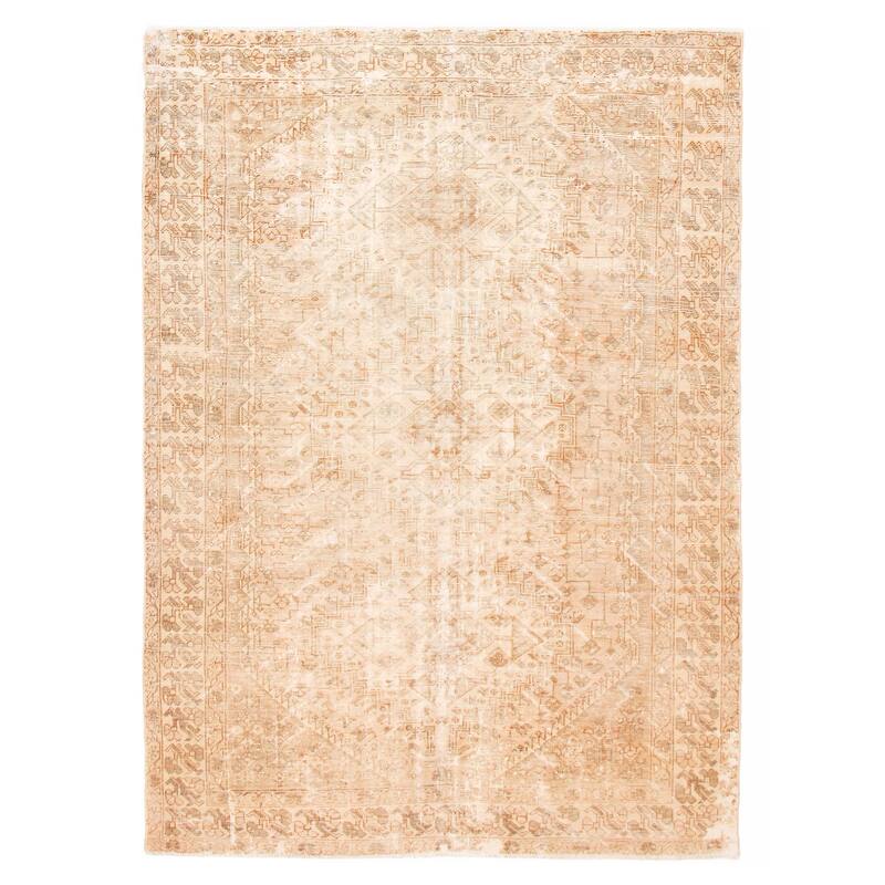 ECARPETGALLERY Hand-knotted Antalya Vintage Beige Wool Rug - 6'10 x 9'9 - Beige - 6'10 x 9'9