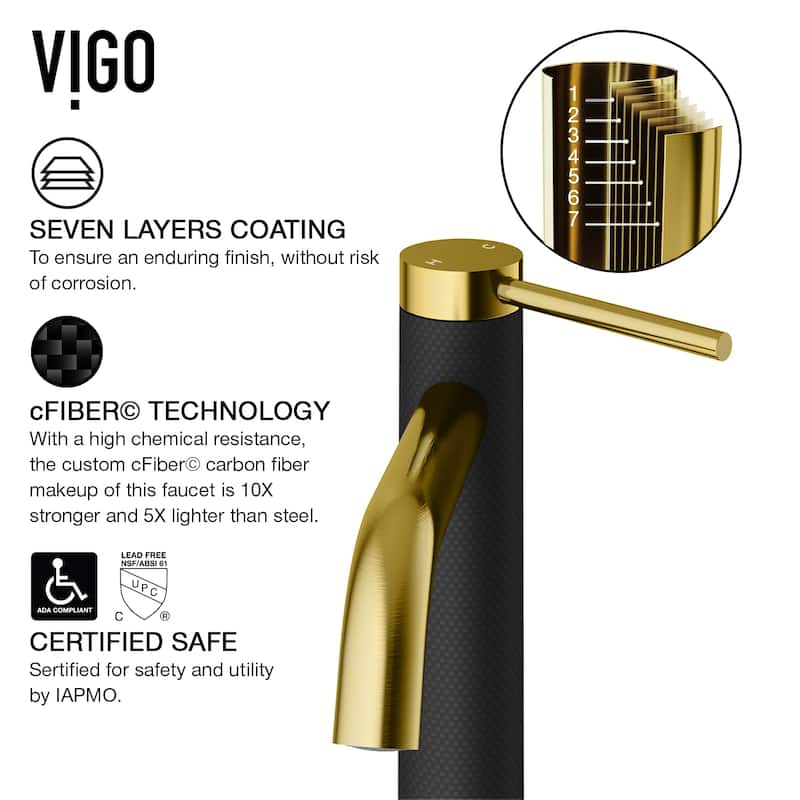 VIGO Lexington 10" H Single Handle Single Hole Bathroom Vessel Faucet