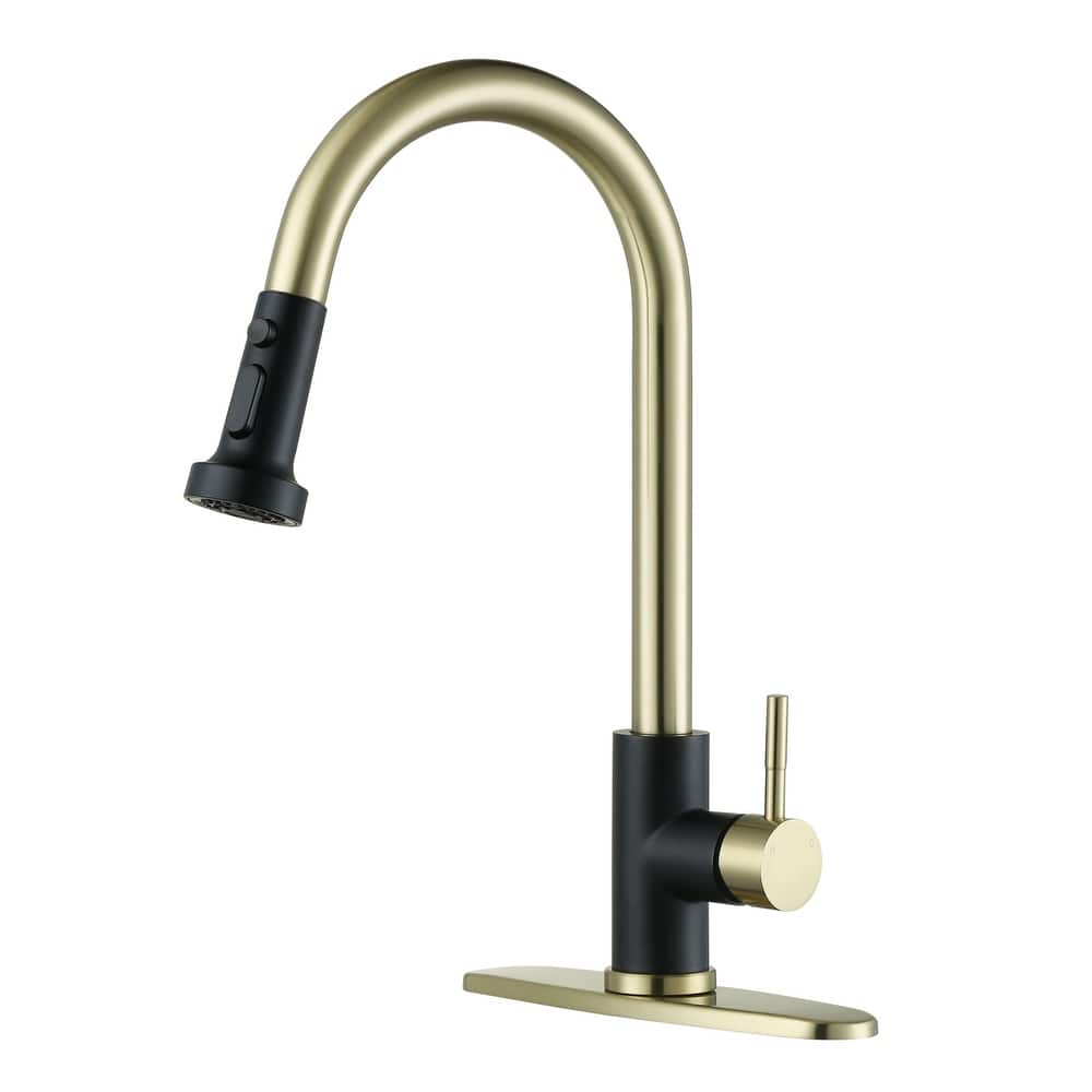 WOWOW Single Handle Pull Down Sprayer Kitchen Faucet