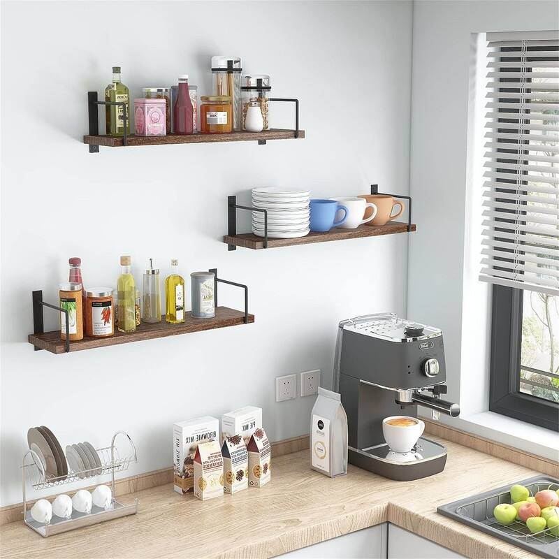 24 Inches Easy to Install Wall Mounted Shelves - 6"D x 24"W x 6"H