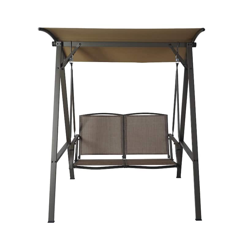 Kozyard Doris 2 Person Outdoor Patio Swing with Breathable Textilence Seat