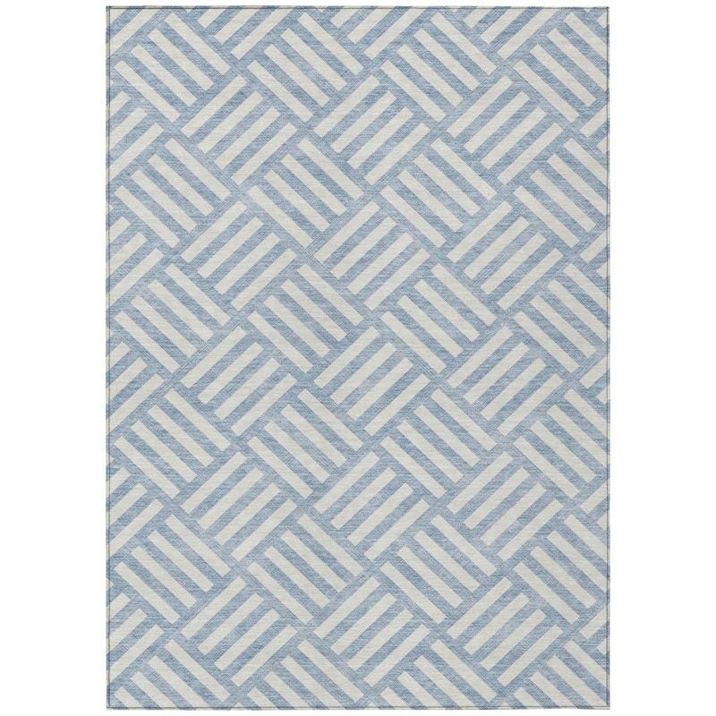HomeRoots Geometric Transitional Rectangle Outdoor Rug